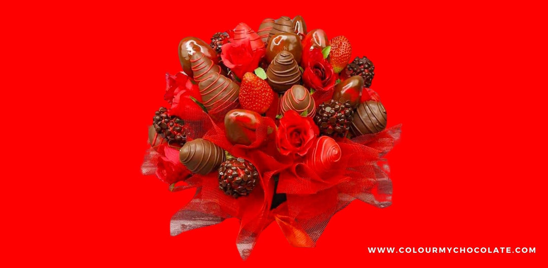 Make A Candy Red Strawberry Bouquet - Colour My Chocolate