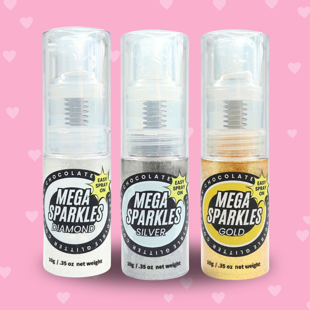 Mega Sparkle Spray - 3 Pack - Edible Glitter – Colour My Chocolate