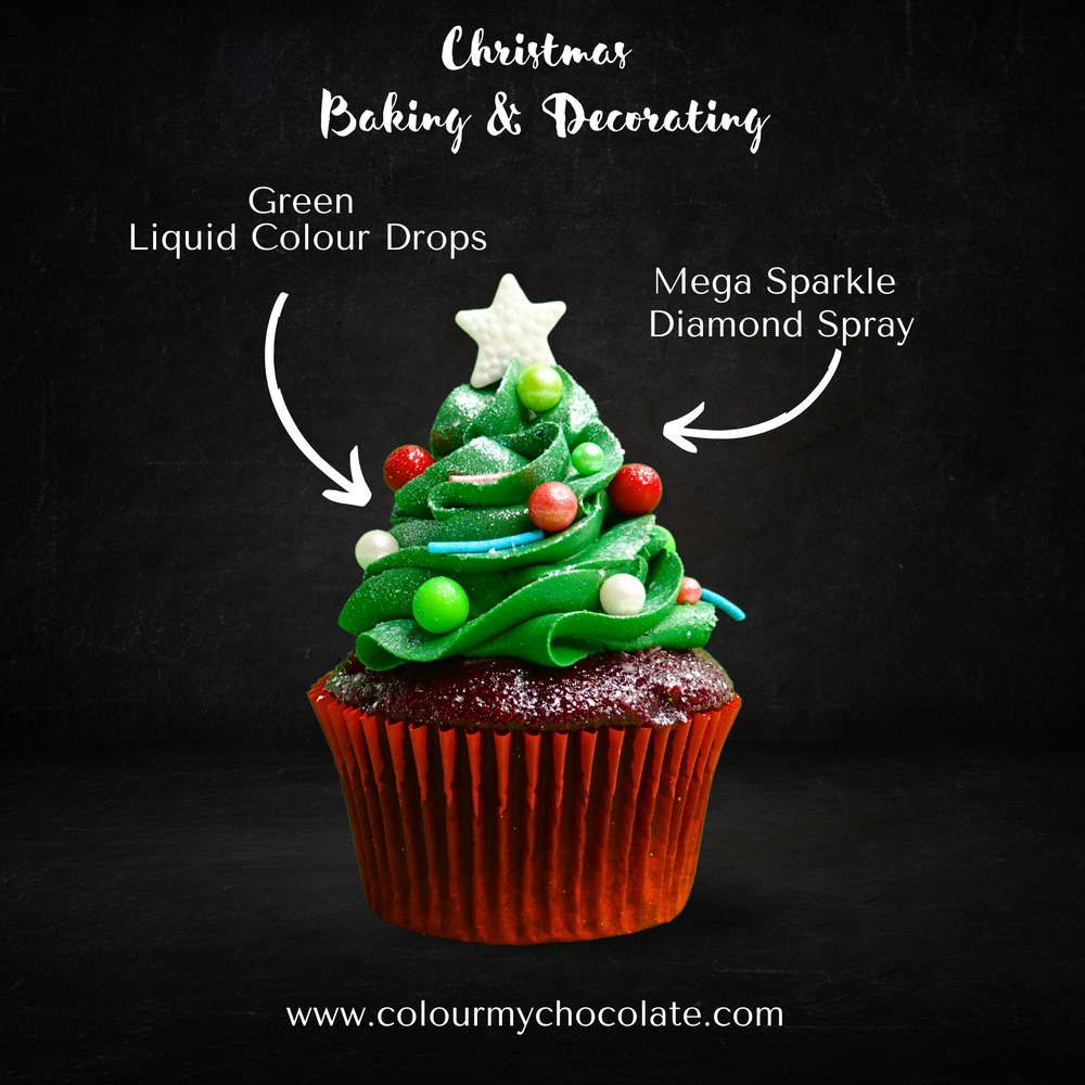 christmas cupcake green food colouring