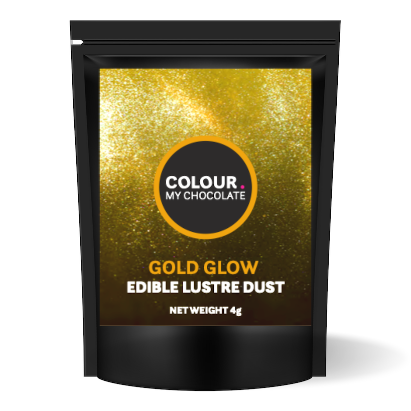 Gold Glow Lustre Dust. #lustredust #goldlustredust #gold #cakedecorating #baking #foodcoloring #chocolate #goldlustre