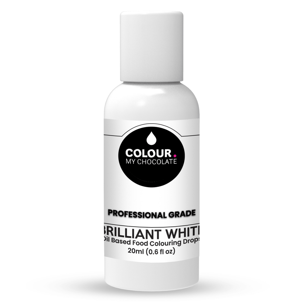 BRILLIANT WHITE Oil Based Food Colouring Drops - Colour My Chocolate